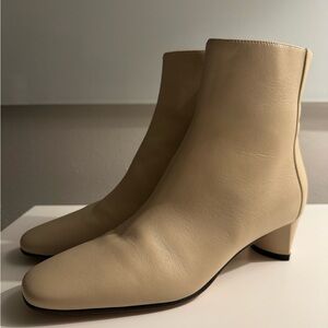Sergio Rossi Cream Ankle Boots